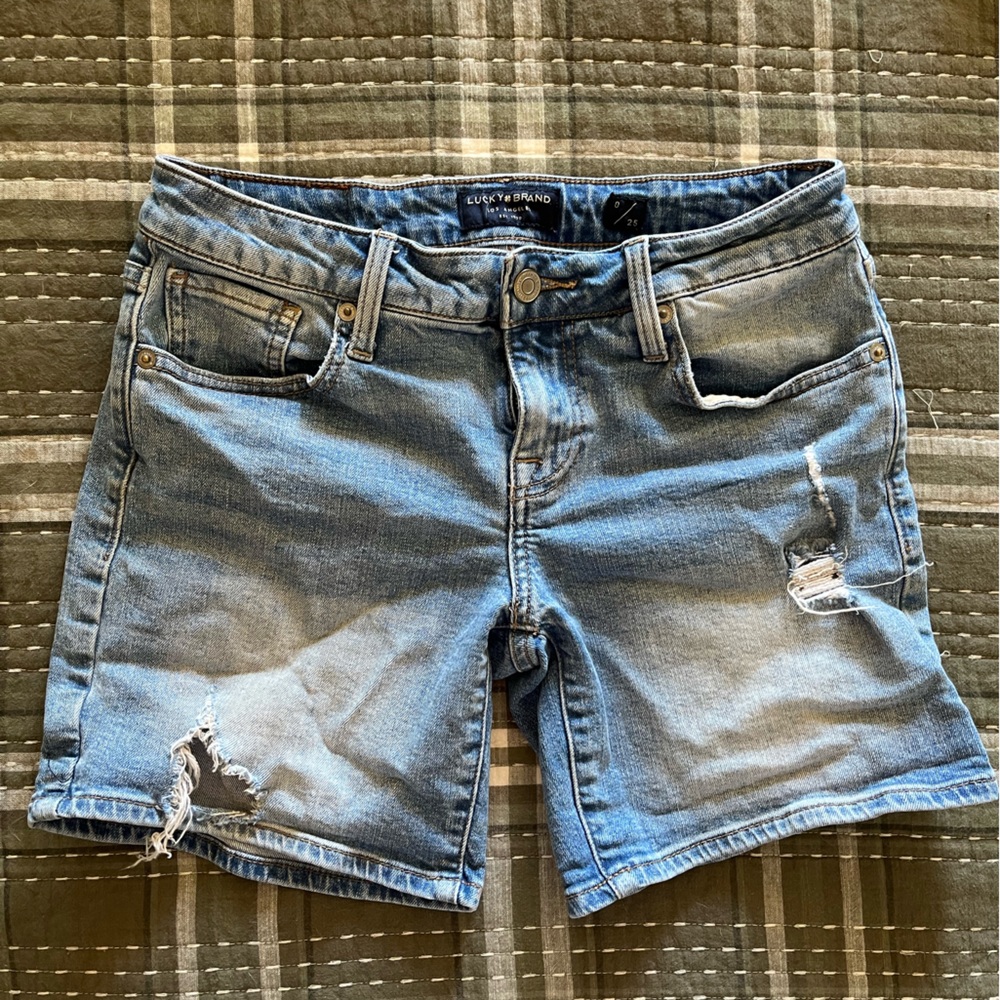 Lucky Brand Blue Distressed Denim Shorts